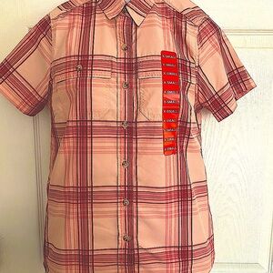NWT Eddie Bauer XS Women Short Sleeve Adventure Button Up Shirt UPF 50 outdoors
